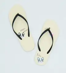 NWT Pug Motif Flip Flops