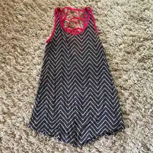 OP Sheer Chevron Criss Cross Sleeveless Swimsuit Coverup Juniors Small