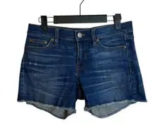 J.Crew Indigo Denim Dark Wash Cut Off Denim Shorts