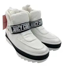 Juicy Couture Veronica Boots Winter Snow White Black Velcro Women’s 7 NEW