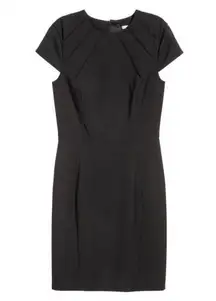 H&M Tailored Pleat Neck Cap Sleeve Dress