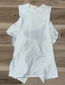 Anthropologie Kimchi Blue White Tie Back Ruffle Tank Top Women’s Small