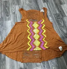Decree Rustic Orange Tank Top; size Medium Women’s