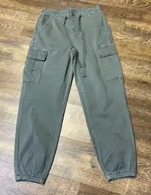 American Eagle Women's Baggy Mom Jogger Pant Cargo Olive Green Size 10 Stretch