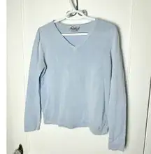 Vintage Lilly Pulitzer Light Blue Cotton V-neck Breathable Classic Sweater Small