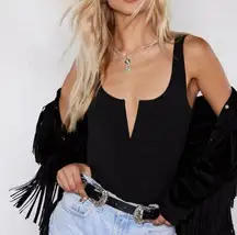 Nasty Gal Another Notch on Your Belt — Black Deep V Wire Plunge Bodysuit — 4