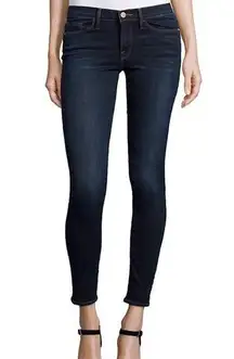 FRAME Le Skinny de Jeanne Dark Wash Mid Rise Stretch Skinny Jeans St. Bride