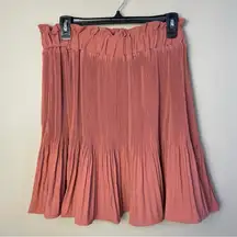Oddi Pleated Solid Woven Pull On Mini Skirt Women's Plus Size Ash Rose 1X New