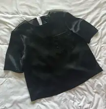 who what wear black satin top