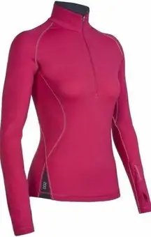 Icebreaker 200 Base Layer Merino Wool Pace Half Zip Long Sleeve Top Pink XS