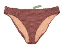 J Crew Bikini Bottom Swimsuit Cheeky High Cut Brown Micro Polka Dot 3X (22) NWT
