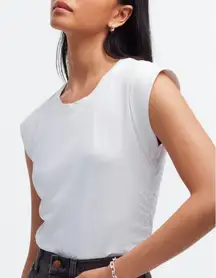 NWT Madewell Sz S Sutro Structured Muscle Tank White Cotton Tencel Elevated
