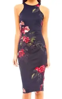 NWOT - AX Paris Floral Bodycon Midi Dress - Size 6