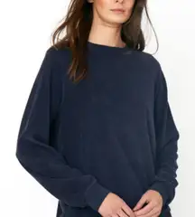 KULE The Terry Franny Navy Terrycloth Crewneck Sweatshirt and Joggers Set Small