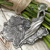 JJ Artifacts Pewter Wizard Merlin Crystal Brooch