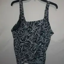 SJB 24W Black White Tankini  Swim Top Plus