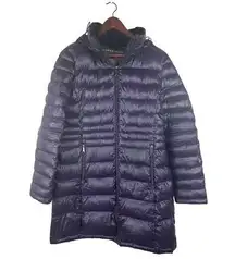 Andrew Marc  Women's Medium Purple Packable Down Winter Puffer Jacket Coat Hood