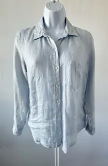 Women's Baby Blue Linen LS Button Down by Gap , Sz: S (b50)