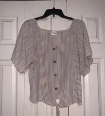 Short sleeved button up blouse