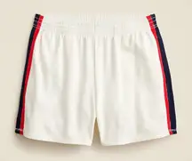 J.CREW Terry Boxer Short with Stripes Size Small Ivory NEW Cream Sporty Preppy