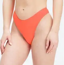 Fabletics Orange Neon Noa High Cut Bikini Swim Bottoms NEW L
