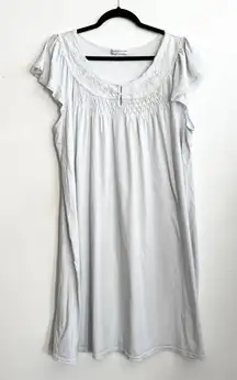 Miss Elaine Blue Nightgown Lace Trim Cozy Sleepwear Classic XL