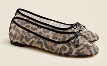 J. Crew Andi Ballet Flats In Printed Mesh Animal Print Size 9.5