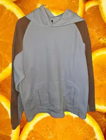 Foot Locker White with Brown‎ Arms Fleece Hoodie Size XL