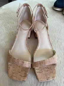 Women’s J. McLaughlin Cork Matilda Sandals Block Heel Like New Size 9