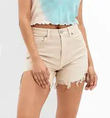 American Eagle Highest Rise Mom Shorts Khaki Frayed Distressed Casual 6 NWT