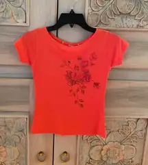 Coral Floral Shirt