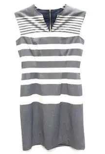 NWOT 6  Cocktail Grey Striped Dress