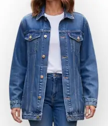 Vintage East West American Beauties Denim Jacket Women’s Small Blue Button-Up