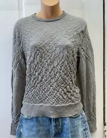 Vince. 100% wool grey striped long sleeve sweater women's medium