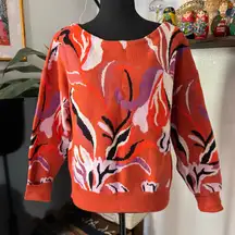 Anthropologie Maeve Floral Boatneck Sweater