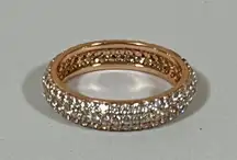 Gold Diamond Diamonds Bling Glam Band Ring Jewelry Size 8 🤎✨