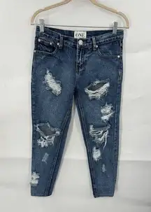 ONE teaspoon Jeans Awesome Baggies, Distressed Low Waist Medium Rise Size 24