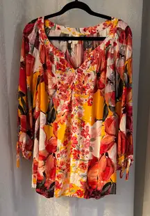 FIG and FLOWER FLORAL PLUS Women's Top - SZ: 2X