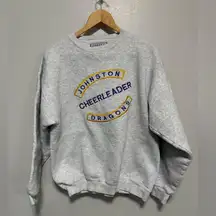Vintage Johnston Dragons Cheerleader Heather Gray Crewneck Sweatshirt  Medium
