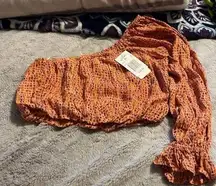 NWT L Space Multi Print Cold Shoulder Crop Top Sz XS