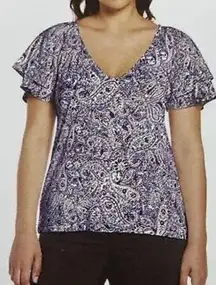 Rafaella Size XLPaisley Women’s Knit V-Neck Top