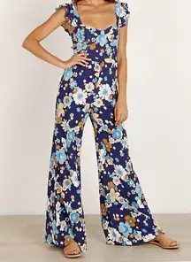 NWOT For Love & Lemons ‘70s Midnight Blossom Jumpsuit