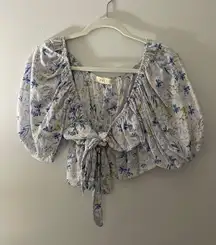 Floral Front Tie Top