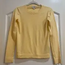 J Crew Teddie cotton sweater. Fun yellow. Crew. Size XS.