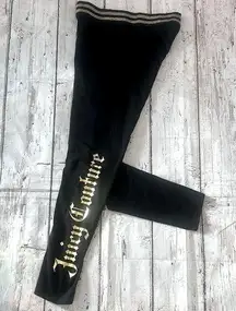 Juicy Couture Script Logo Gold And Black Women's  Legging Size Medium
