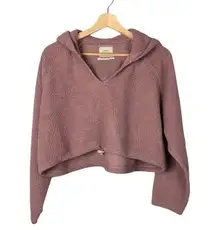 Urban Outfitters UO Blush Pink Tilly Crop Sherpa Hoodie S