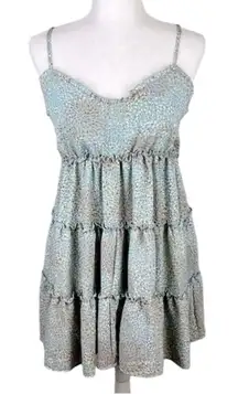 Bailey Blue Floral Cami Ruffled Mini Dress Size Large NWOT
