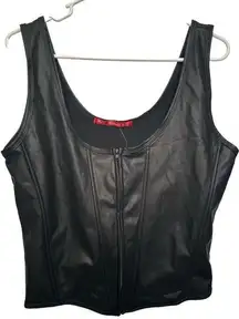 Roma Concept faux leather cropped zip up tank. NWT