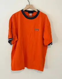 Vintage Y2K Spalding Athletic Orange Navy Ringer Tee Auburn Colors XL 