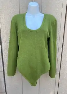 Women’s size XL green  long sleeve thing bodysuit